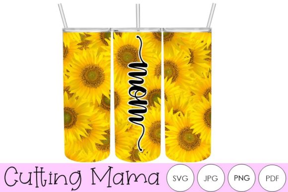 20 Oz Skinny Sunflower Mom Tumbler All