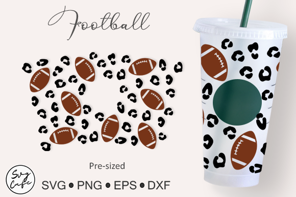 24oz Venti Cold Cup Football