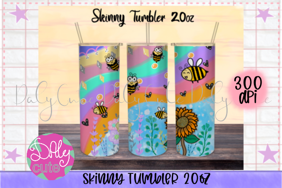 Bee Tumbler 20oz Skinny Wraps, Spring