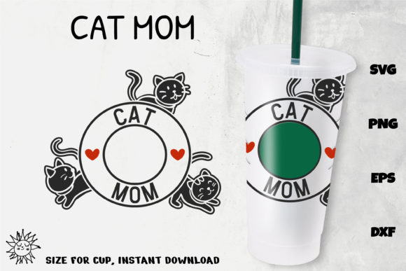 Cat Mom Wrap Venti Cold Cup 24 Oz.