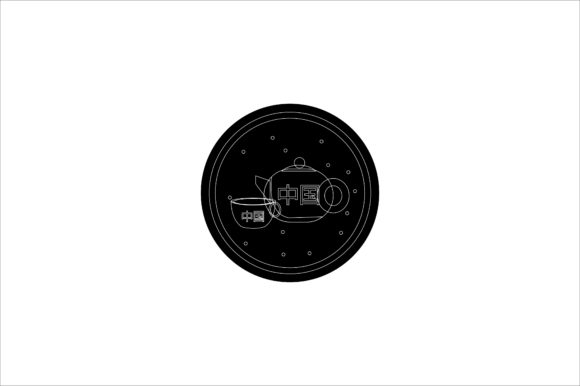 Chinese New Year Teapot Cup Icon Solid