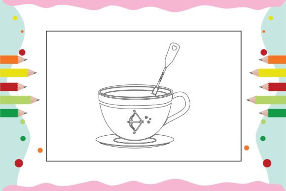Chocolate Cup Coloring Pages for Kid