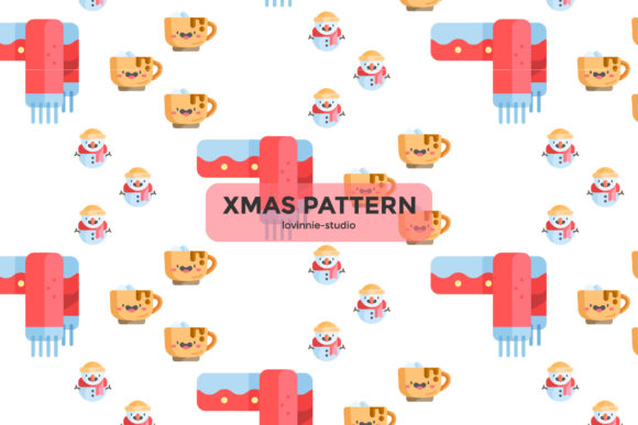 Christmas Pattern Scarf Cup Snowman