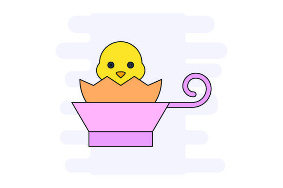 Easter Flat Illustration Cup Cute