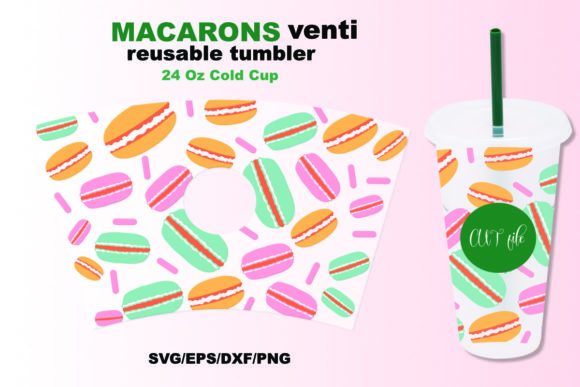 Macarons Wrap for Venti 24 oz Cold Cup