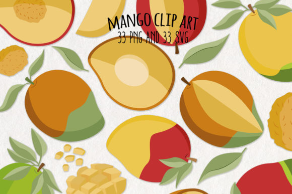 Mango SVG Clipart Set of 33