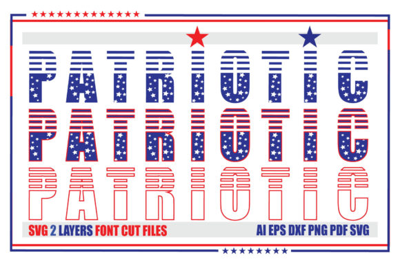 Patriotic Little Star 2 Layers SVG
