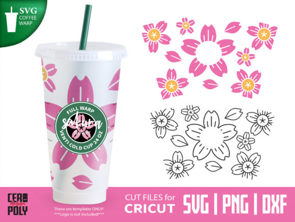 Sakura Flower 24 Oz Venti Cold Cup Wrap