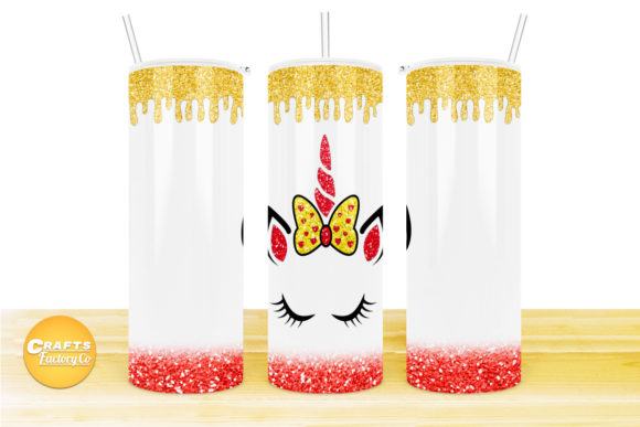 Skinny Tumbler Sublimation Unicorn Gold