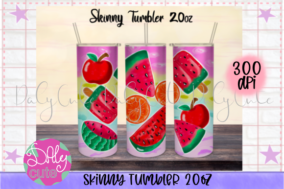 Summer Tumbler 20oz Skinny, Watermelon