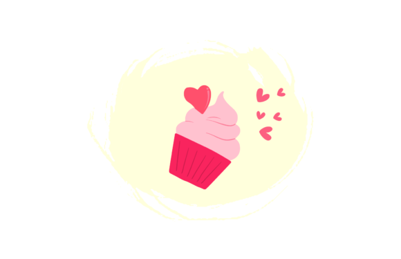 Valentine Cup Cake Romance Love Design