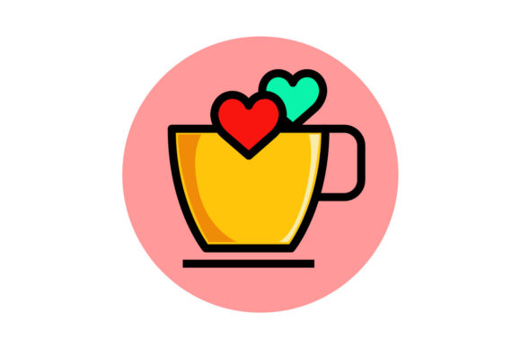 Valentine Icon Cup Fill Outline