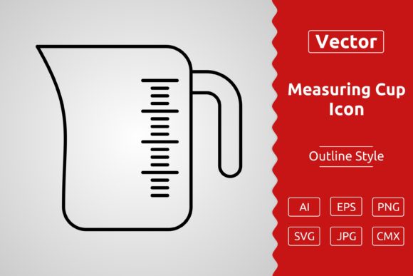Vector Measuring Cup Outline Icon Design