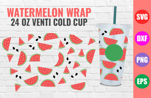Watermelon Starbucks Cold Cup Full Wrap