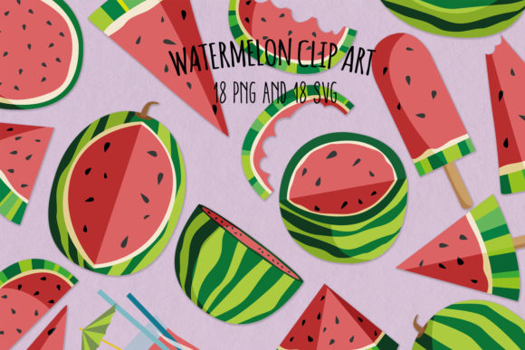 Watermelon SVG Clipart Set of 18