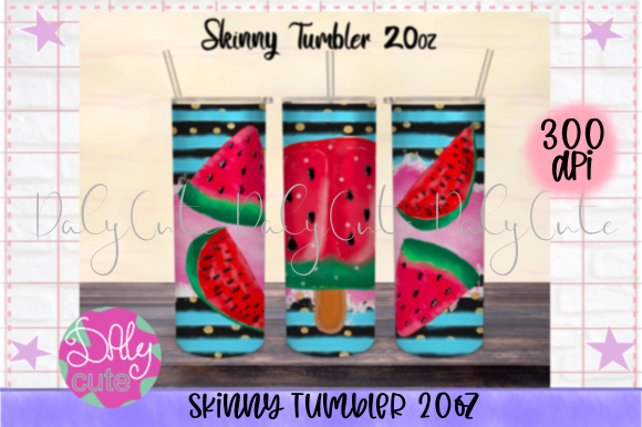 Watermelon Tumbler 20oz Skinny, Summer