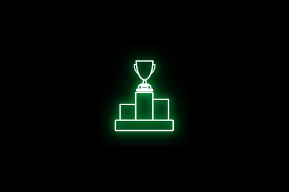 Win Cup Football Sport Icon Neon